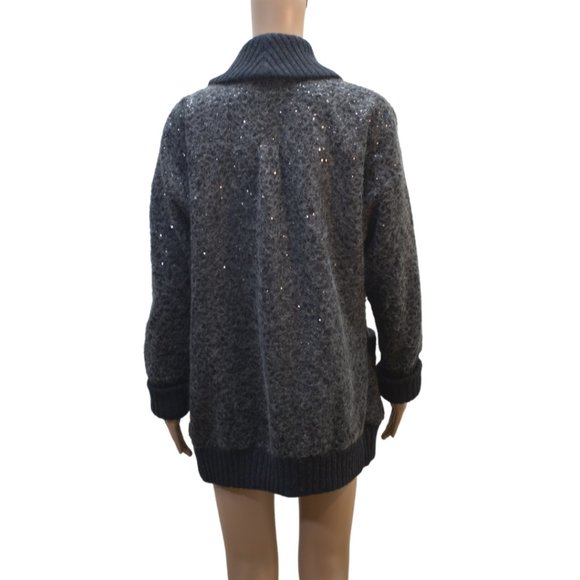 Diane Von Furstenberg Charcoal Pea Coat - Picture 3 of 11